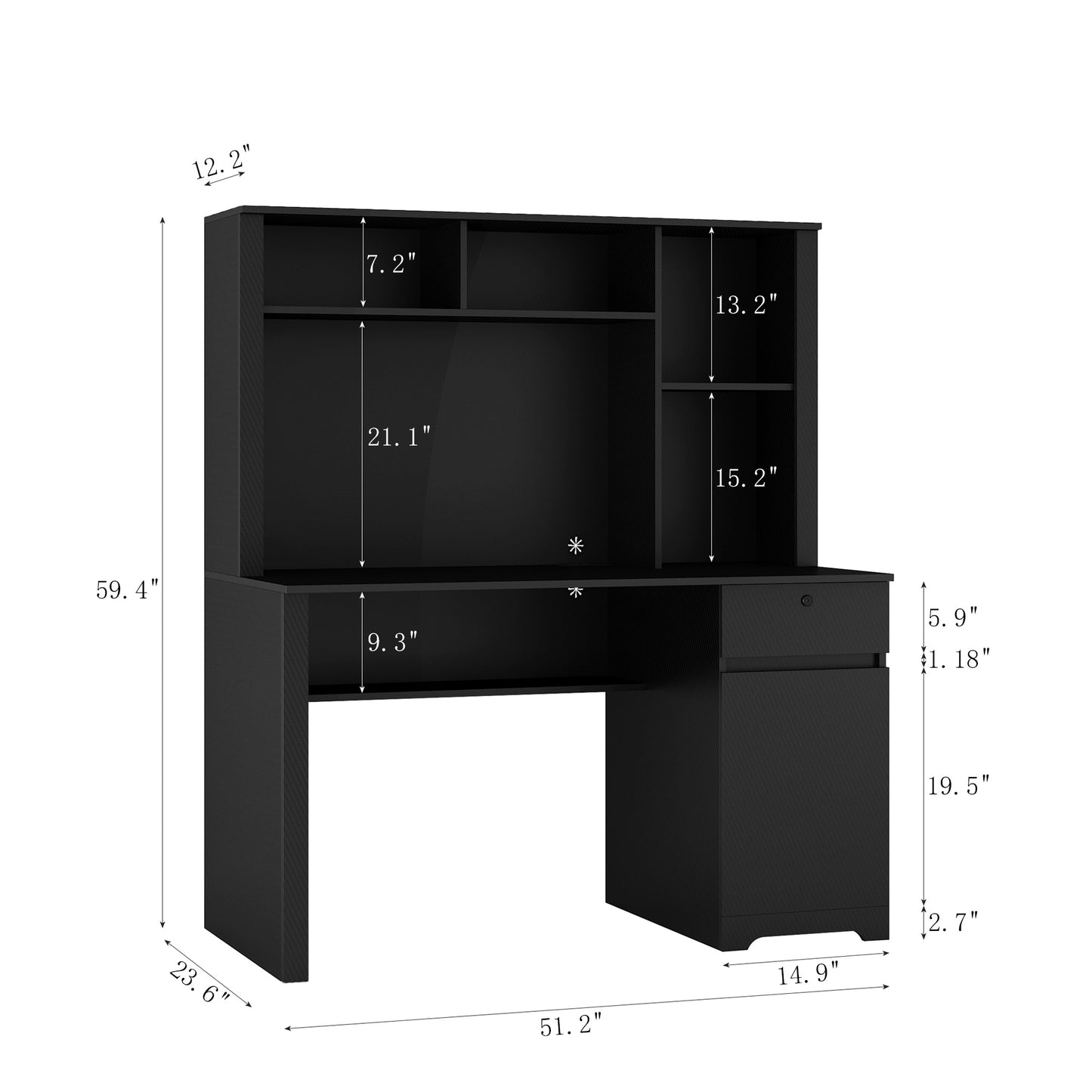 Scrivania con Libreria, Cassetti e Porte USB – Organizzazione Intelligente per il Tuo Spazio Studio o Ufficio
