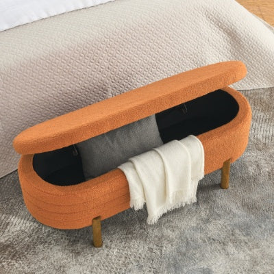 Panca Ovale con Contenitore – Stile Elegante & Funzione Smart