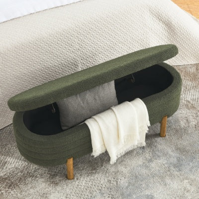 Panca Ovale con Contenitore – Stile Elegante & Funzione Smart