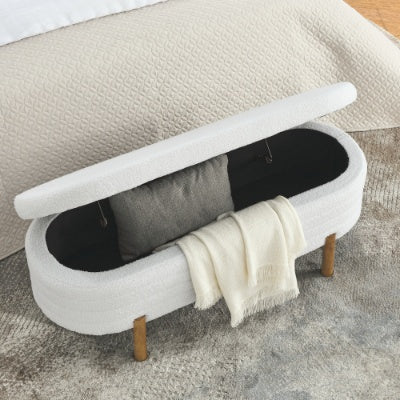Panca Ovale con Contenitore – Stile Elegante & Funzione Smart