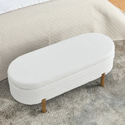 Panca Ovale con Contenitore – Stile Elegante & Funzione Smart