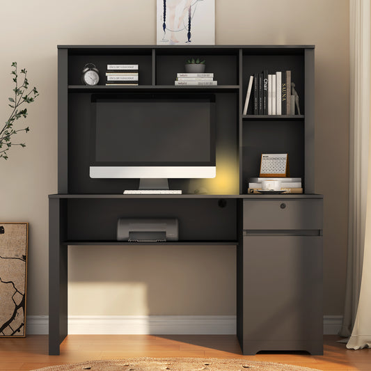 Scrivania con Libreria, Cassetti e Porte USB – Organizzazione Intelligente per il Tuo Spazio Studio o Ufficio