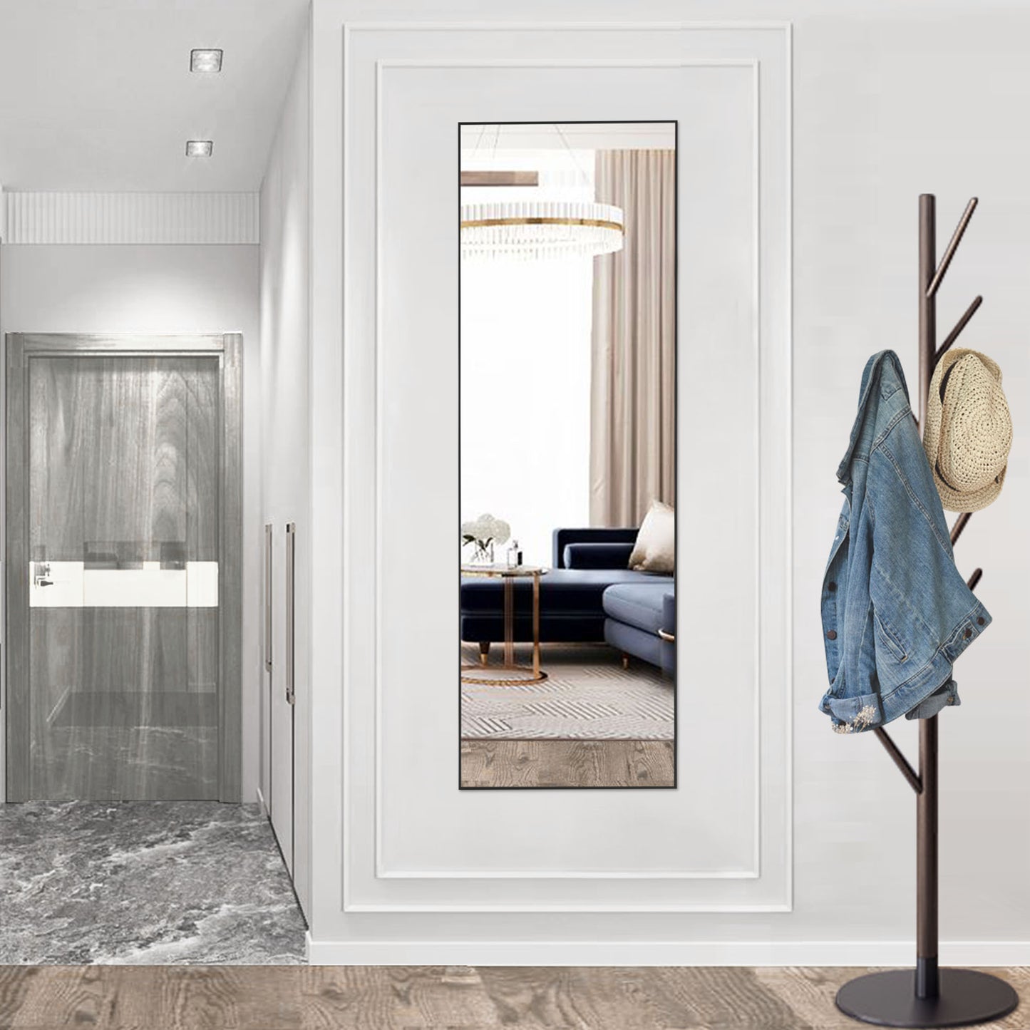 Specchio da Terra con Cornice in Alluminio – Design Sottile & Elegante