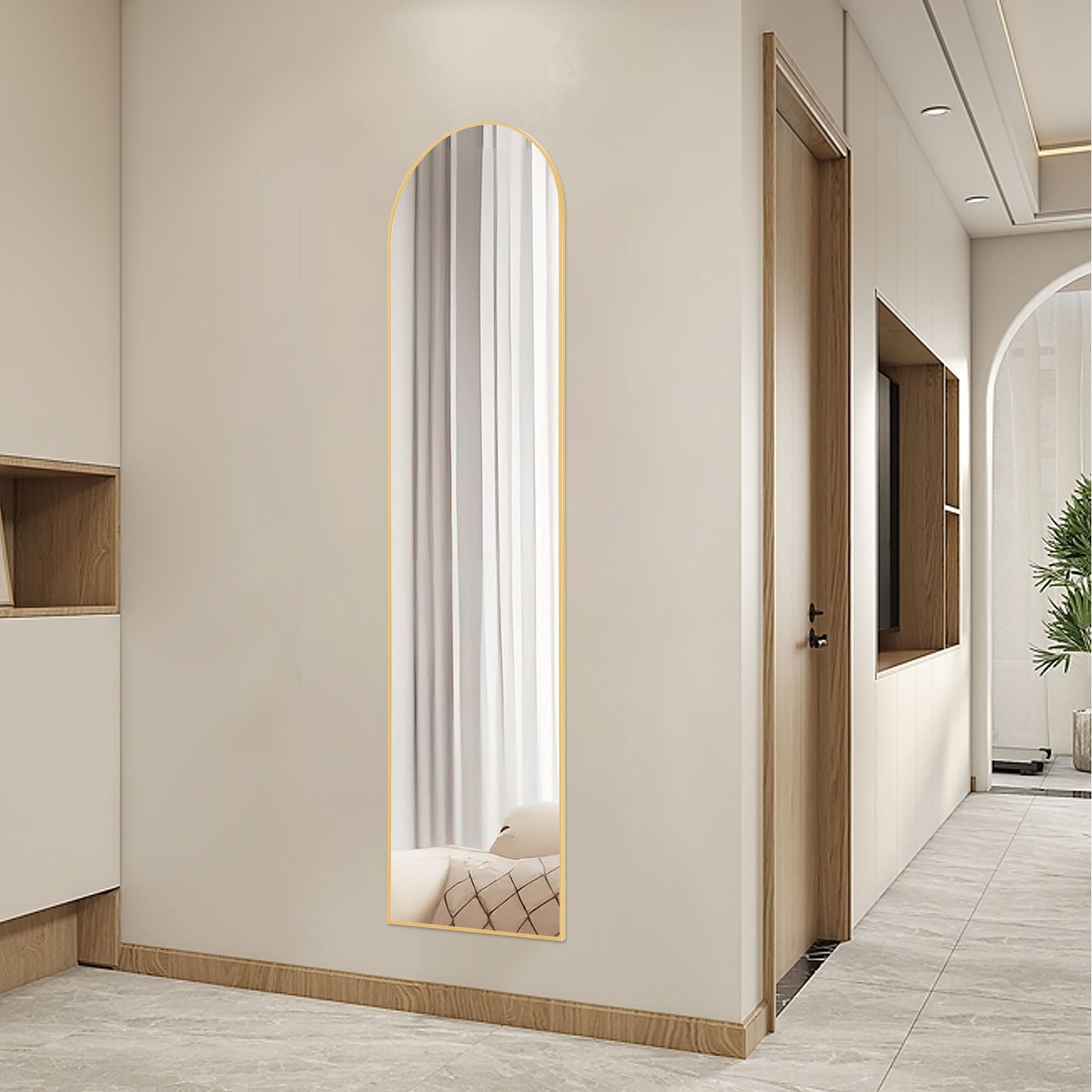Specchio da Terra con Cornice in Alluminio – Design Sottile & Elegante