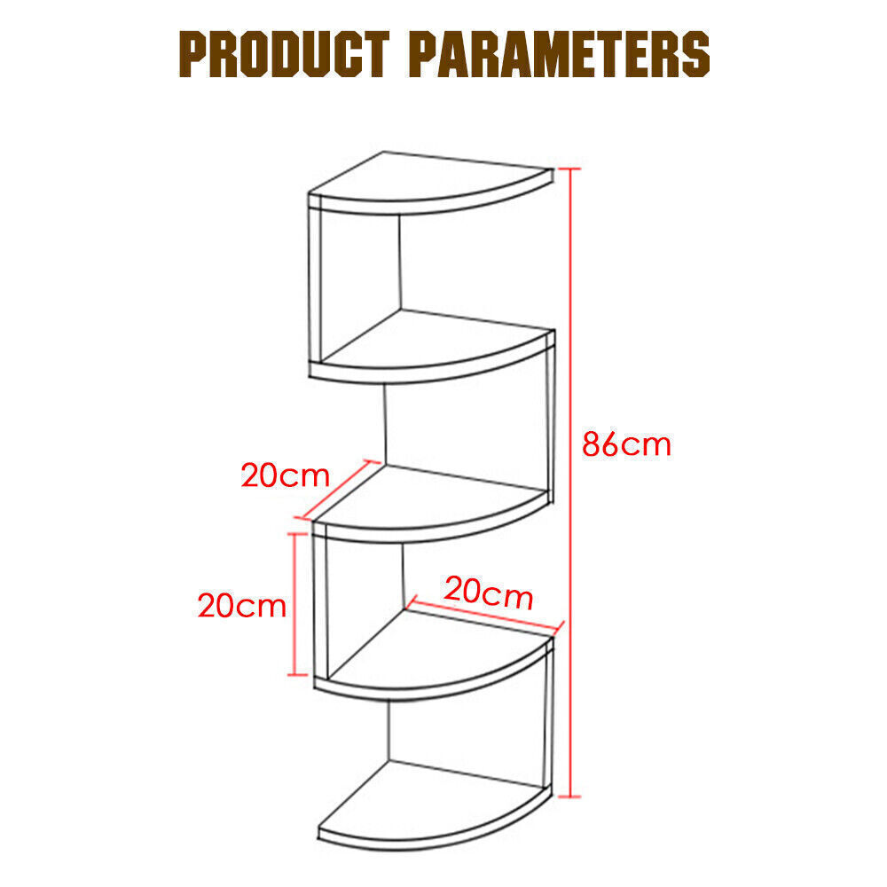 Scaffale da Parete Angolare a 5 Ripiani – Design Moderno & Salvaspazio