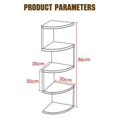 Scaffale da Parete Angolare a 5 Ripiani – Design Moderno & Salvaspazio