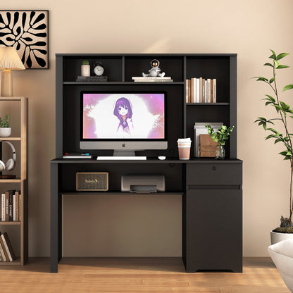 Scrivania con Libreria, Cassetti e Porte USB – Organizzazione Intelligente per il Tuo Spazio Studio o Ufficio
